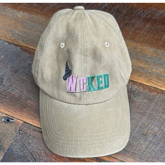 WICKED Baseball Hat Tan with Pink & Green graphics - Picture 1 of 4